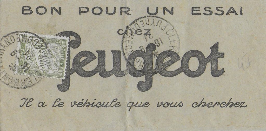 Peugeot-Modelle auf Telegrammen_2