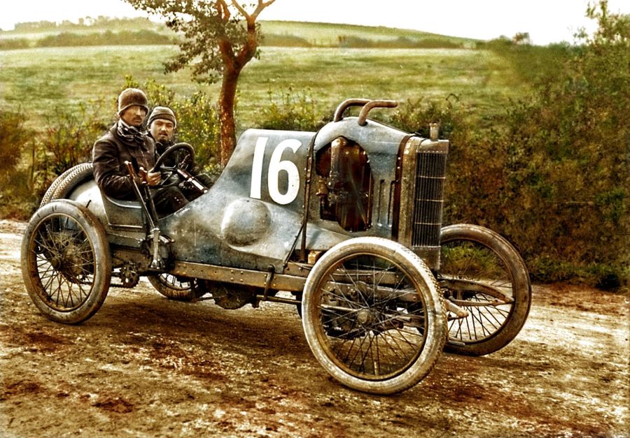 1910 - Coupe de Voiturettes Boulogne sur Mer - Jules Goux auf Lion Peugeot