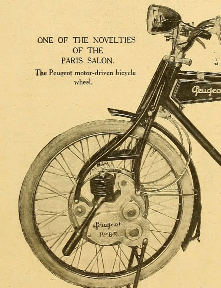 Das Cyclo-Moto verfügte über einen in der Vorderradnabe integrierten Motor. 