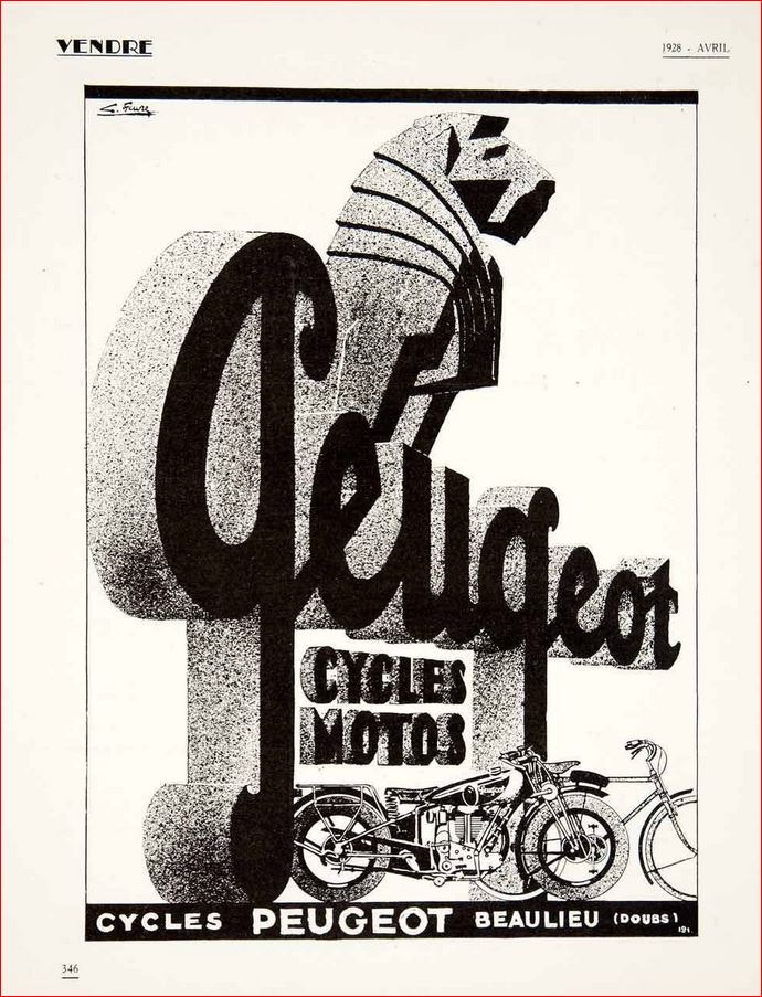 Werbug Peugeot Motorräder 1928