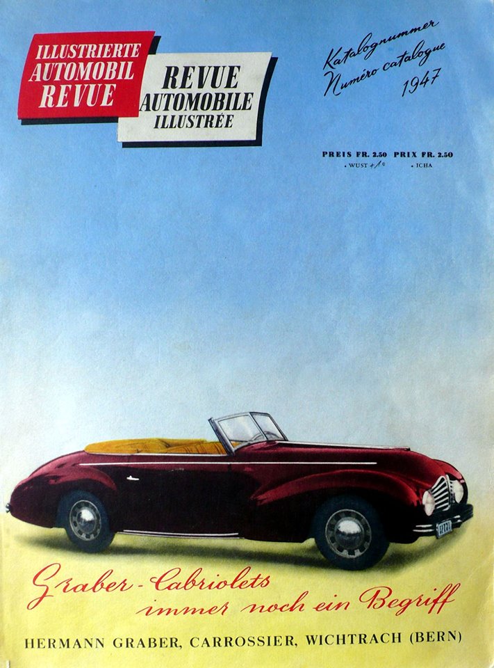 AUTOMOBIL REVUE. Auf dem Titelblatt: ein Peugeot mit Graber-Karosserie.