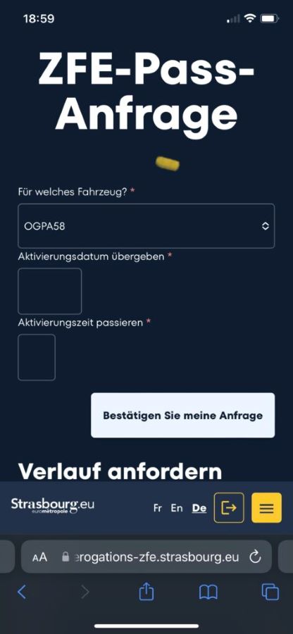 Screenshot Portal der Stadt Straßburg